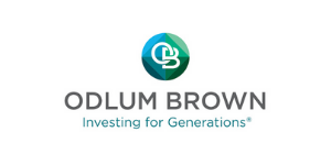 "Odlum Brown" company logo. Text reads: "Odlum Brown," and in turquoise text, "investing for Generations."